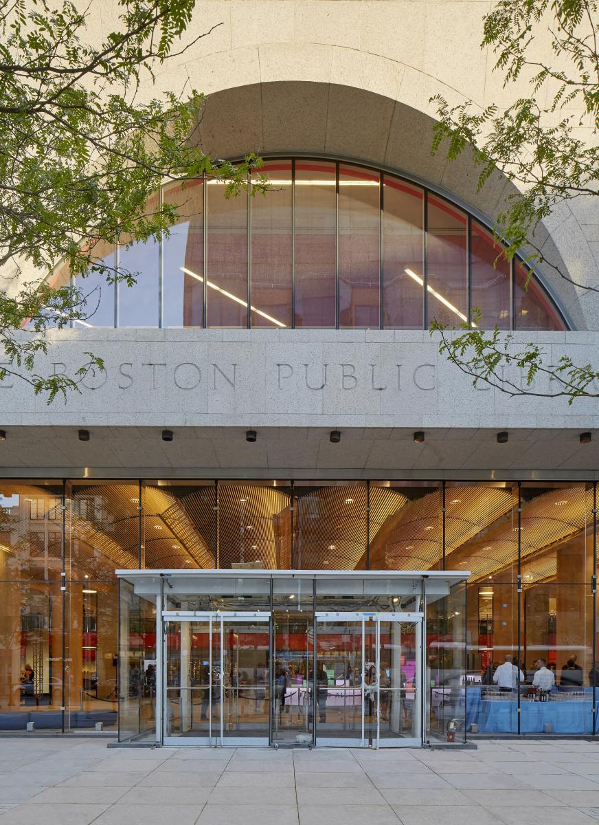 Boston Public Library renovation entrance