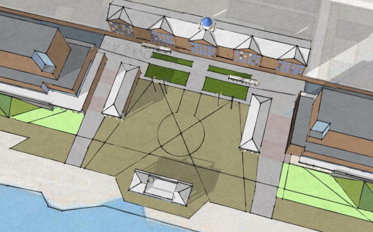 Birds-eye view of Colt Commons