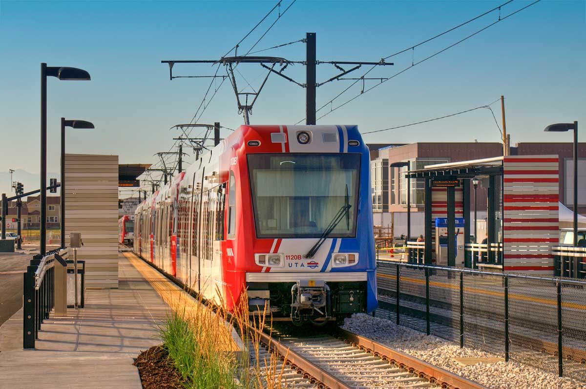 Light rail station at Daybreak. 