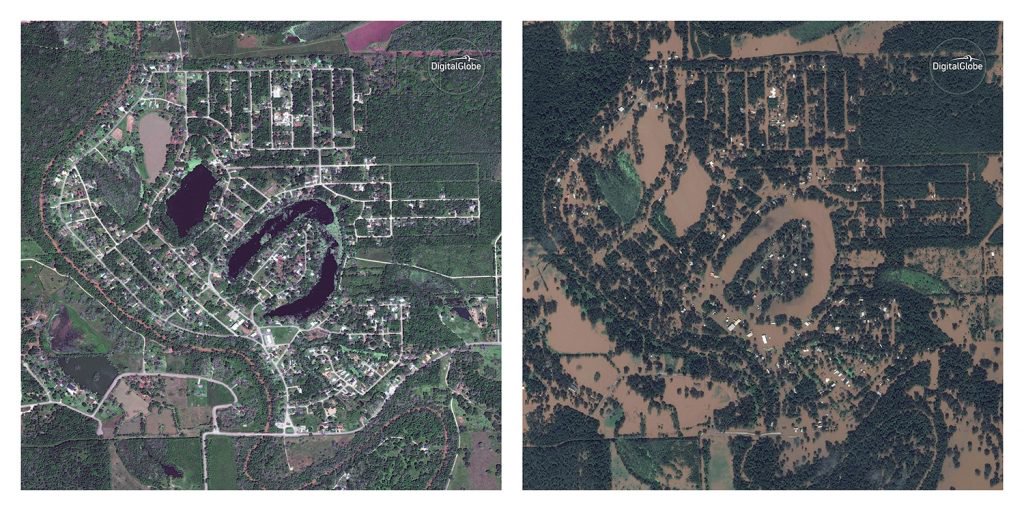 Holiday Lake, TX Before and After Hurricane Harvey