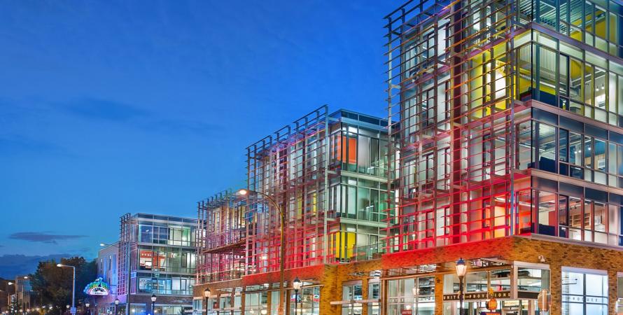 Lofts of Washington University St. Louis colorful interior highlighted