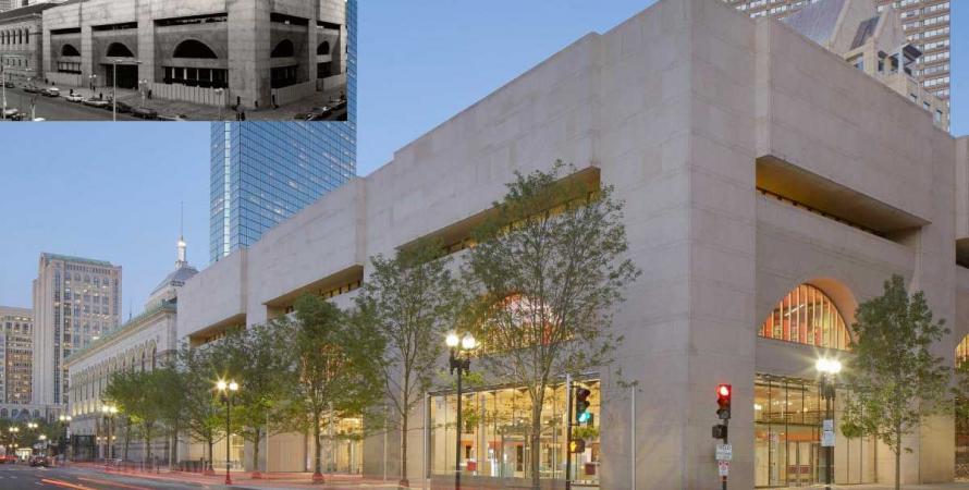 Boston Public Library before and after
